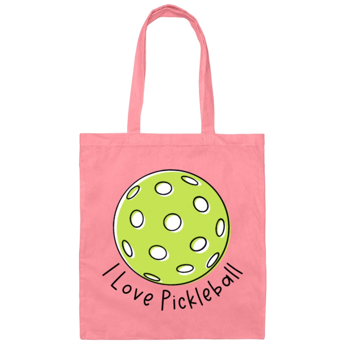 I Love Pickleball Canvas Tote Bag