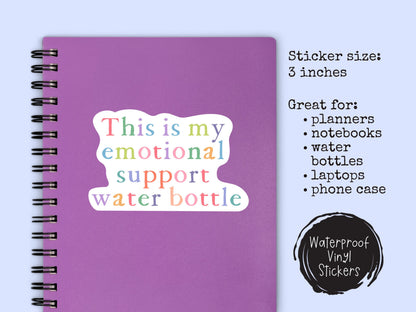 Funny Emotional Support Sticker • Waterproof Vinyl Self Care Gift • Mental Health Humor Decal • Cute Therapy Sticker
