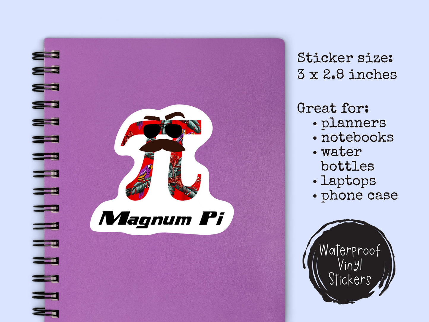 Magnum PI Sticker Pi Day Funny Math Teacher Sticker