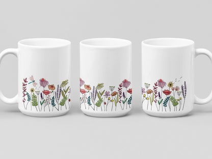 Wildflowers Mug Cute Coffee Cup Plants Lovers