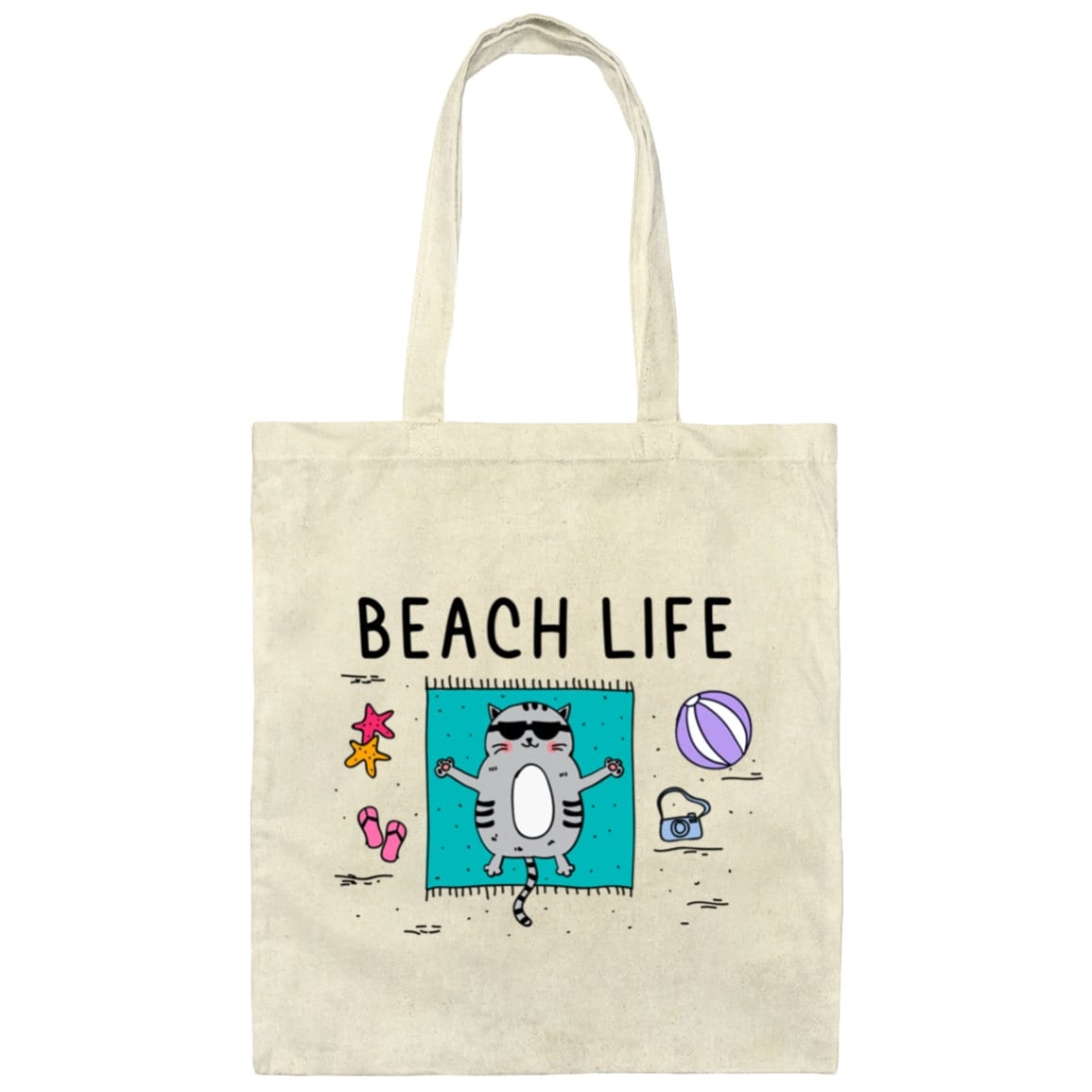 Beach Life Cat Tote Bag