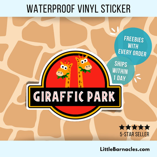 Giraffic Park Sticker Jurassic Park 90s Movie Sticker
