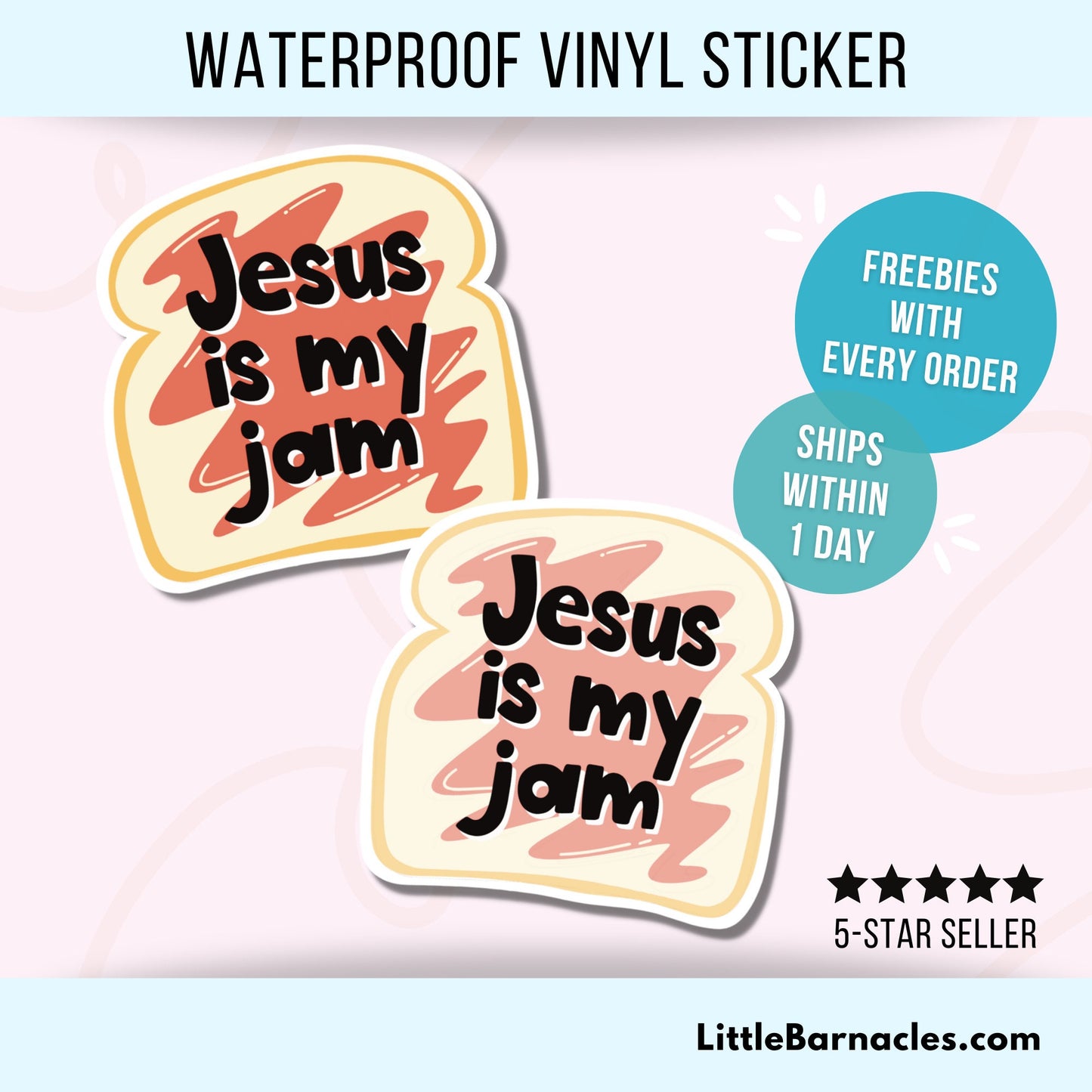 Jesus Is My Jam Sticker Funny Christian Inspirational Faith Sticker