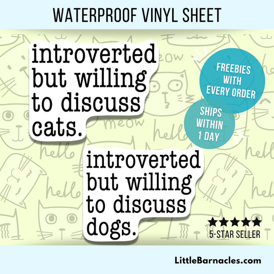 Introvert Sticker Funny Dog Sticker Cat Person
