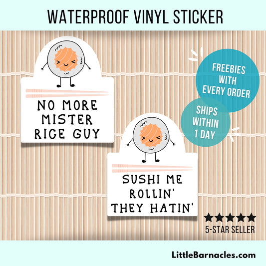 Sushi Sticker Funny Sushi Cartoon