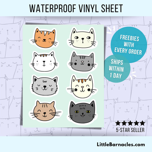 Mini Multi Cat Sticker Sheet Cat Lover Kitten Sticker