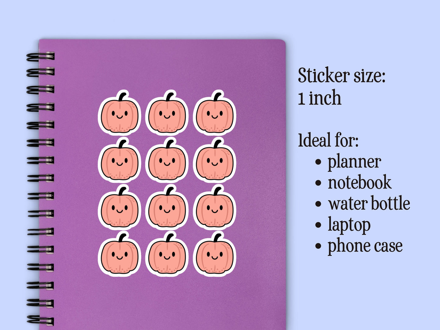Mini Halloween Pumpkin Sticker Sheet Cute Pink Pumpkins