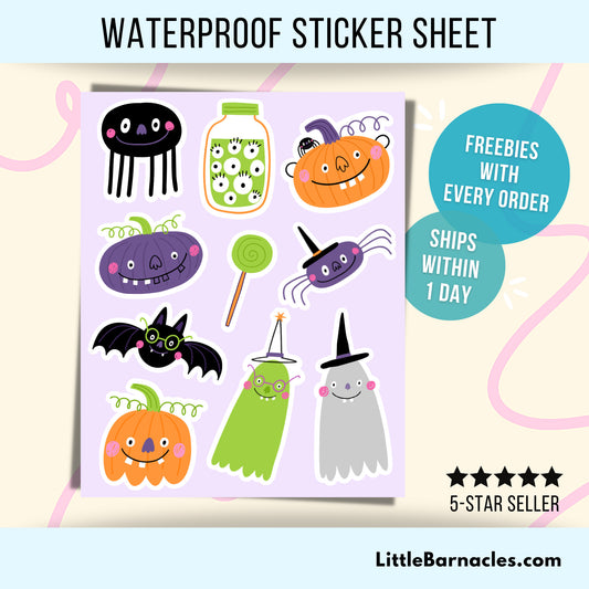 Cute Halloween Sticker Sheet Mini Stickers