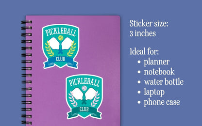 Pickleball Club Sticker • Waterproof Vinyl Sports Decal • Pickleball Lover Gift • Paddle Sport Sticker • Laptop Water Bottle
