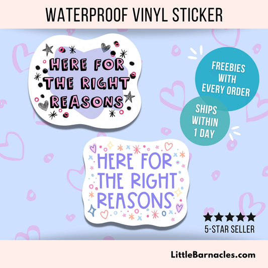 Here for the Right Reasons Sticker The Bachelor Bachelor in Paradise