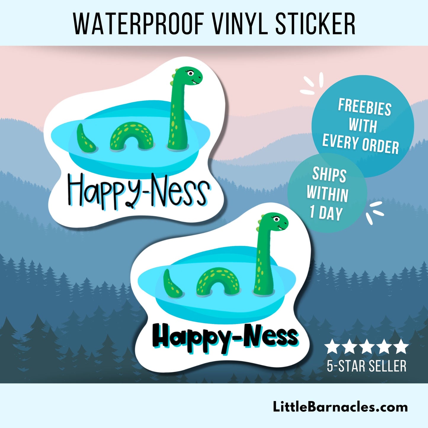 Loch Ness Monster Sticker Funny Nessie Cryptid