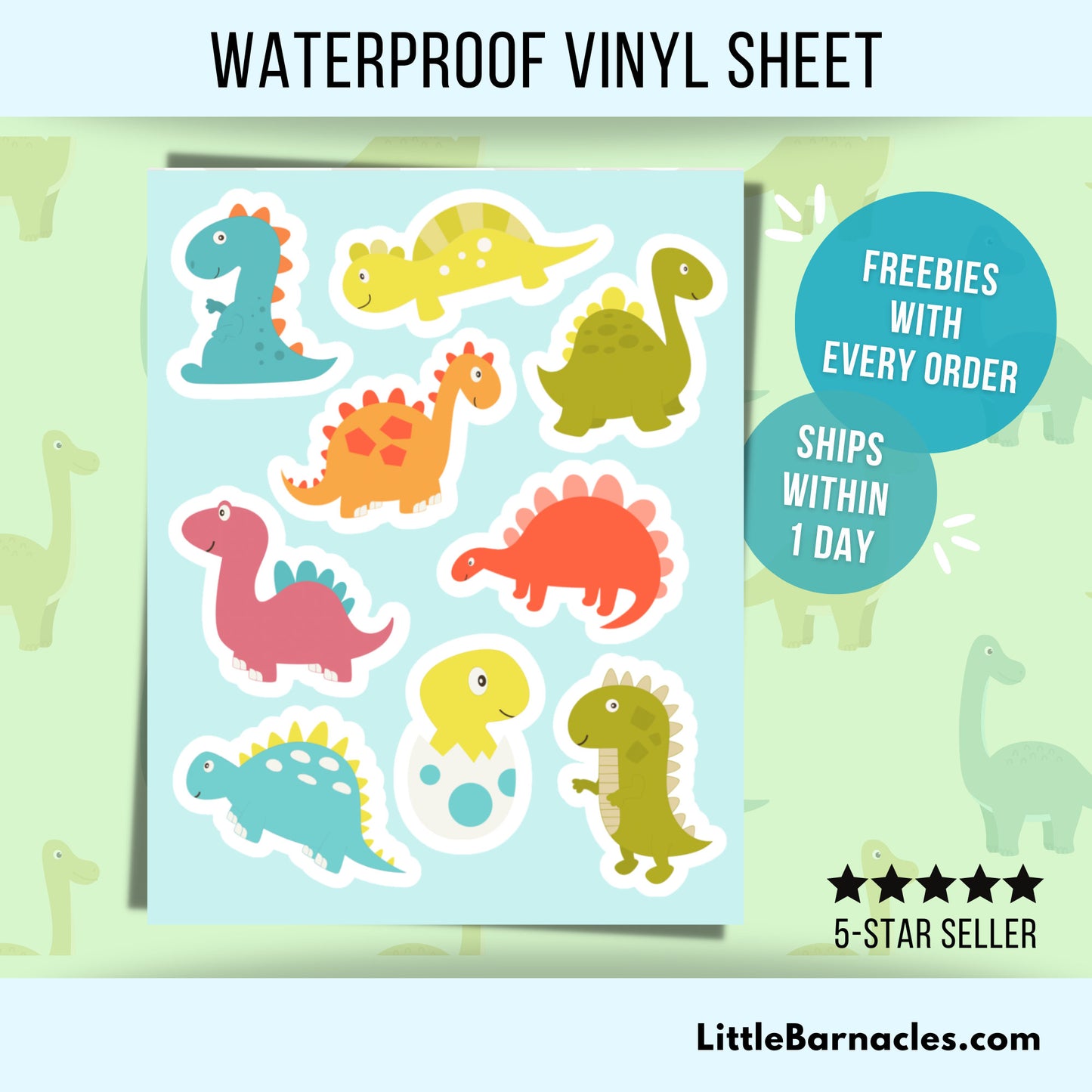 Mini Dinosaur Sticker Sheet Cute Dinosaur Cartoon Small Sticker