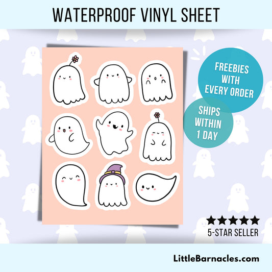 Mini Ghost Sticker Sheet Cute Halloween Small Sticker