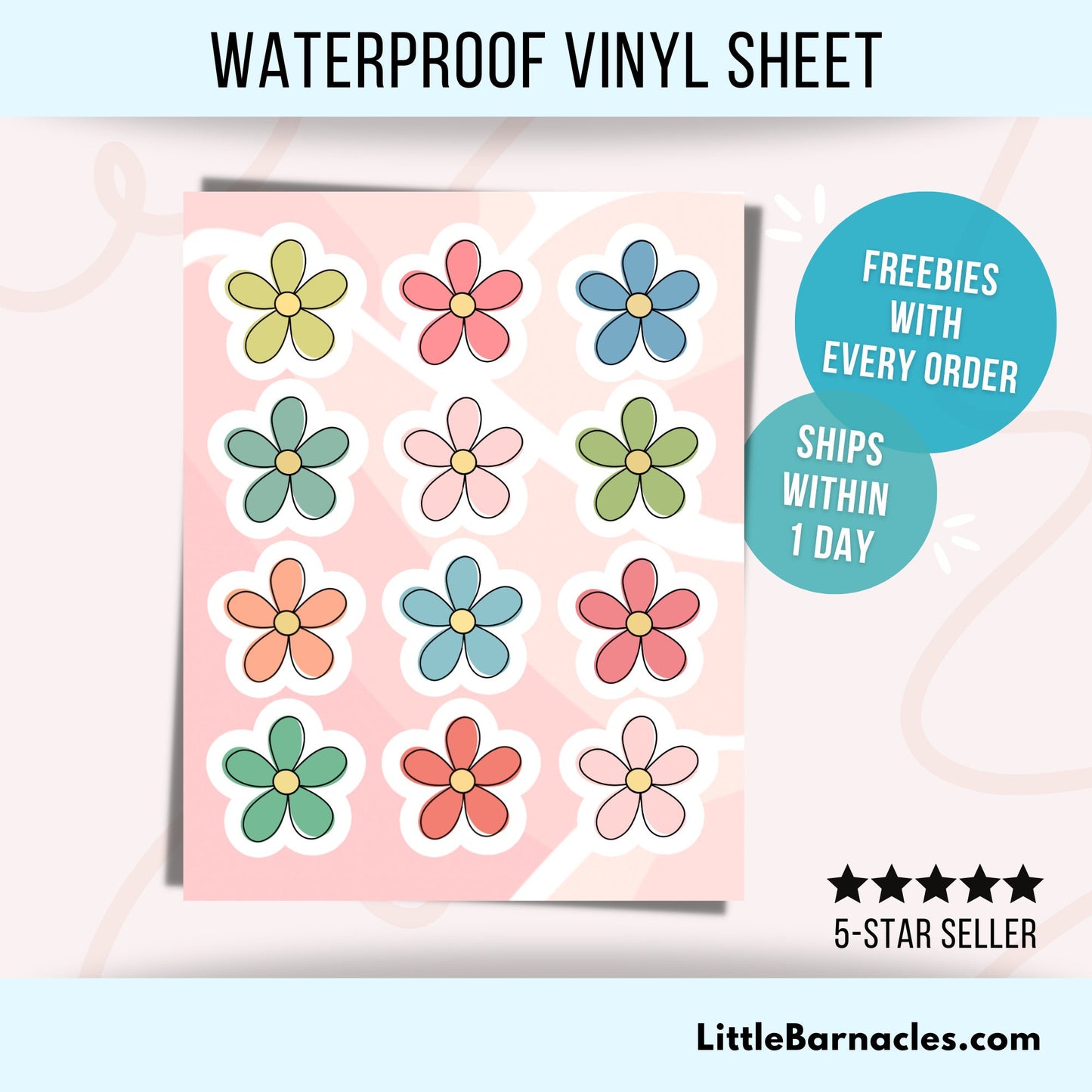 Mini Spring Flower Sticker Sheet Cute Small Sticker
