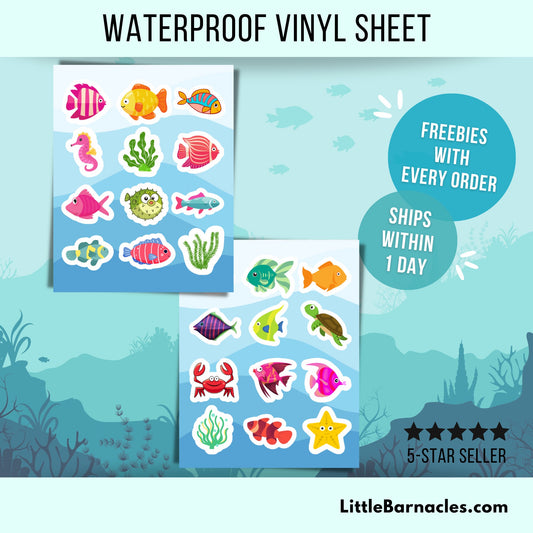 Mini Underwater Sticker Sheet Aquarium Tropical Fish Small Sticker