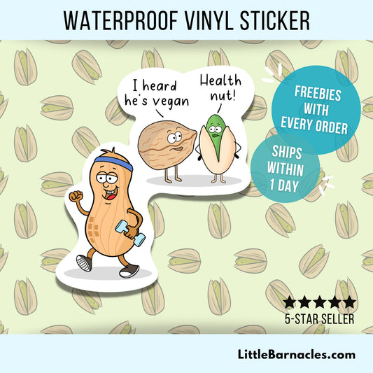 Peanut Sticker Funny Health Sticker Vegan Fitness Sticker