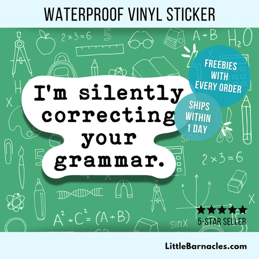 Judging Your Grammar Sticker Teacher Funny Typo Sticker