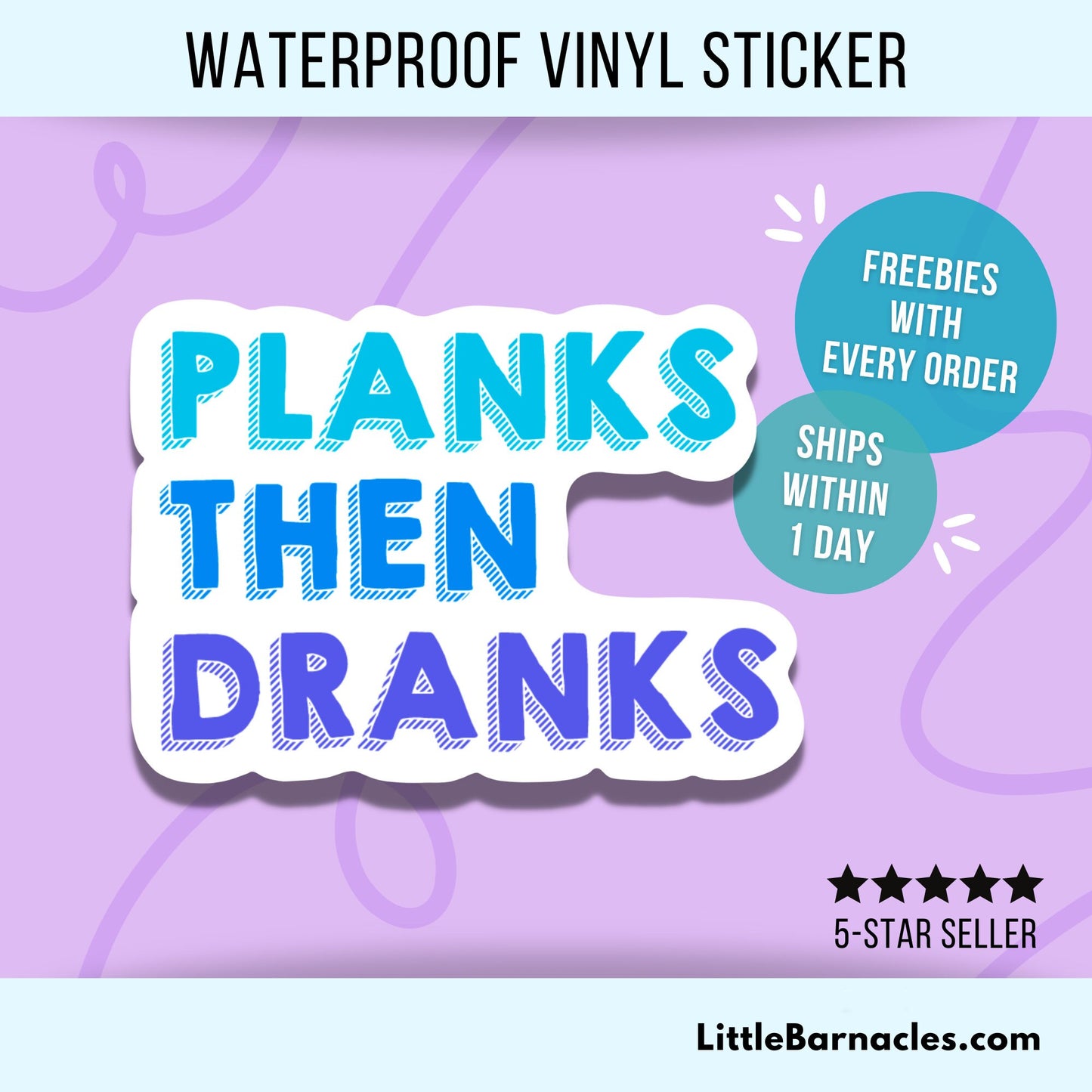 Planks Then Dranks Sticker Funny Workout Sticker Fitness