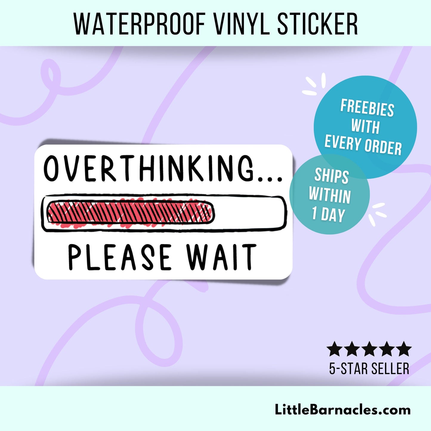 Overthinking Sticker Funny Anxiety Sticker Mental Health Overthinker