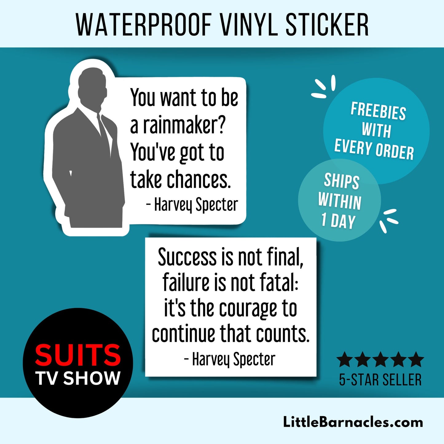 Harvey Specter Quote Sticker Suits TV Show Attorney Law - Variety 2