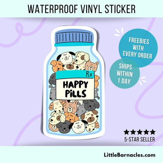 Happy Pills Dog Sticker