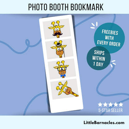 Giraffe Bookmark • Funny Photo Booth Bookmark • Cute Safari Animal Gift • Book Lover Reader Gift • Teacher Gift Bookmark