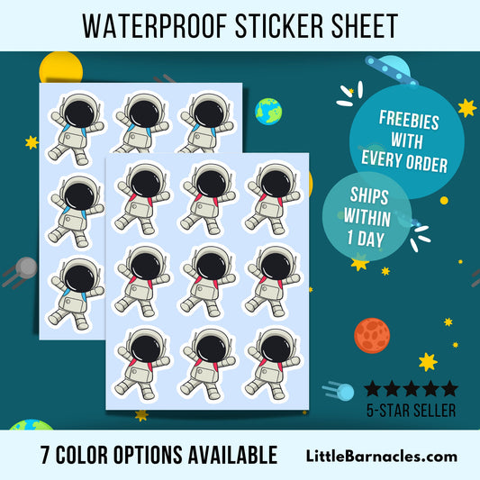 Mini Astronaut Sticker Sheet Science Small Sticker Solar System Teacher Sticker