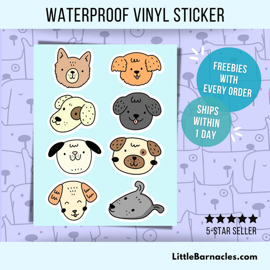 Mini Dog Face Sticker Sheet Small Sticker Puppy