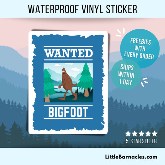 Bigfoot Wanted Poster Sticker Sasquatch