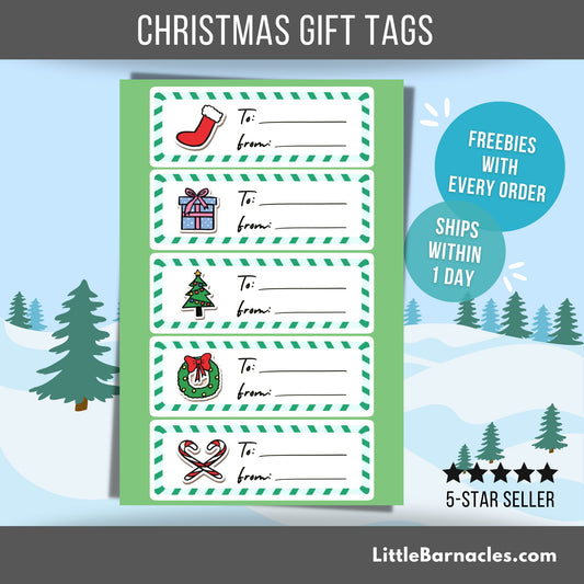 Christmas Gift Tags Present Name Tags Sticker To And From Tags