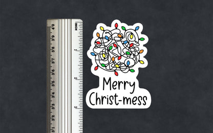Merry Christ-mess Sticker Funny Christmas Sticker Anxiety Mental Health
