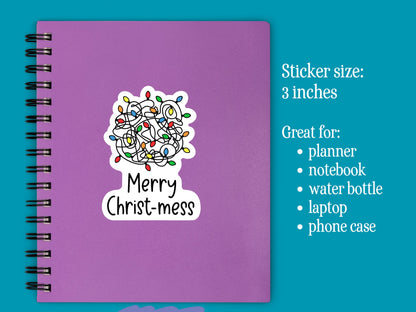 Merry Christ-mess Sticker Funny Christmas Sticker Anxiety Mental Health