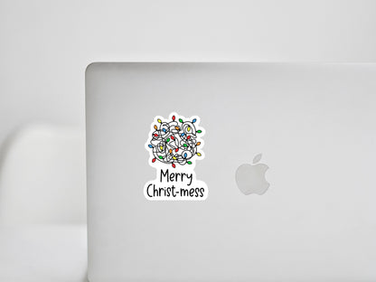 Merry Christ-mess Sticker Funny Christmas Sticker Anxiety Mental Health