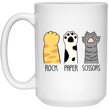 Rock Paper Scissors Cat Mug Funny Coffee Cup